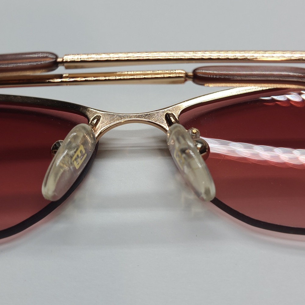 Fendi Sunglasses Womens OS Rose Gold Good Vintage Rimless Made in Italy 135 - Picture 4 of 10